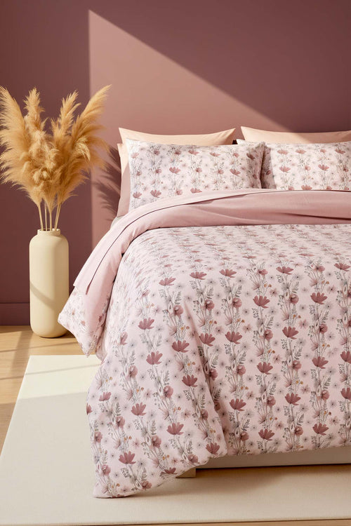 Miranda Rose Polycotton Double Size Duvet Cover Set, Zipper, 200×215 cm, 3-Piece
