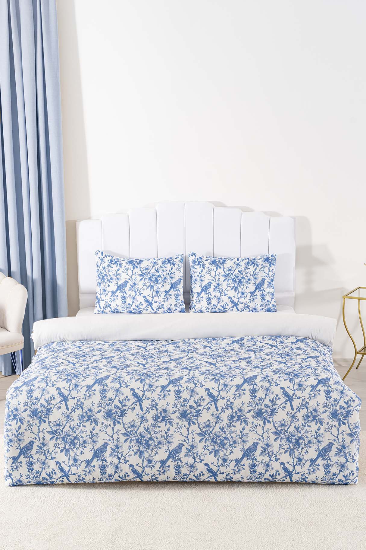 Nova Blue Polycotton Double Size Duvet Cover Set, Zipper, 200×215 cm, 3-Piece