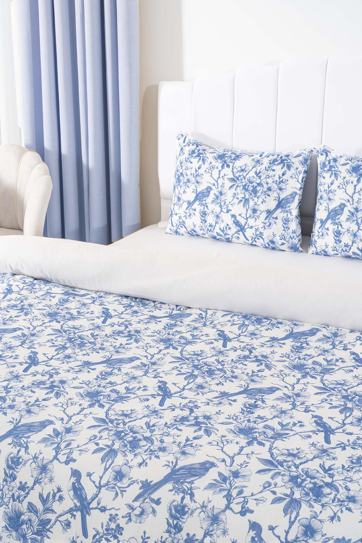 Nova Blue Polycotton Double Size Duvet Cover Set, Zipper, 200×215 cm, 3-Piece