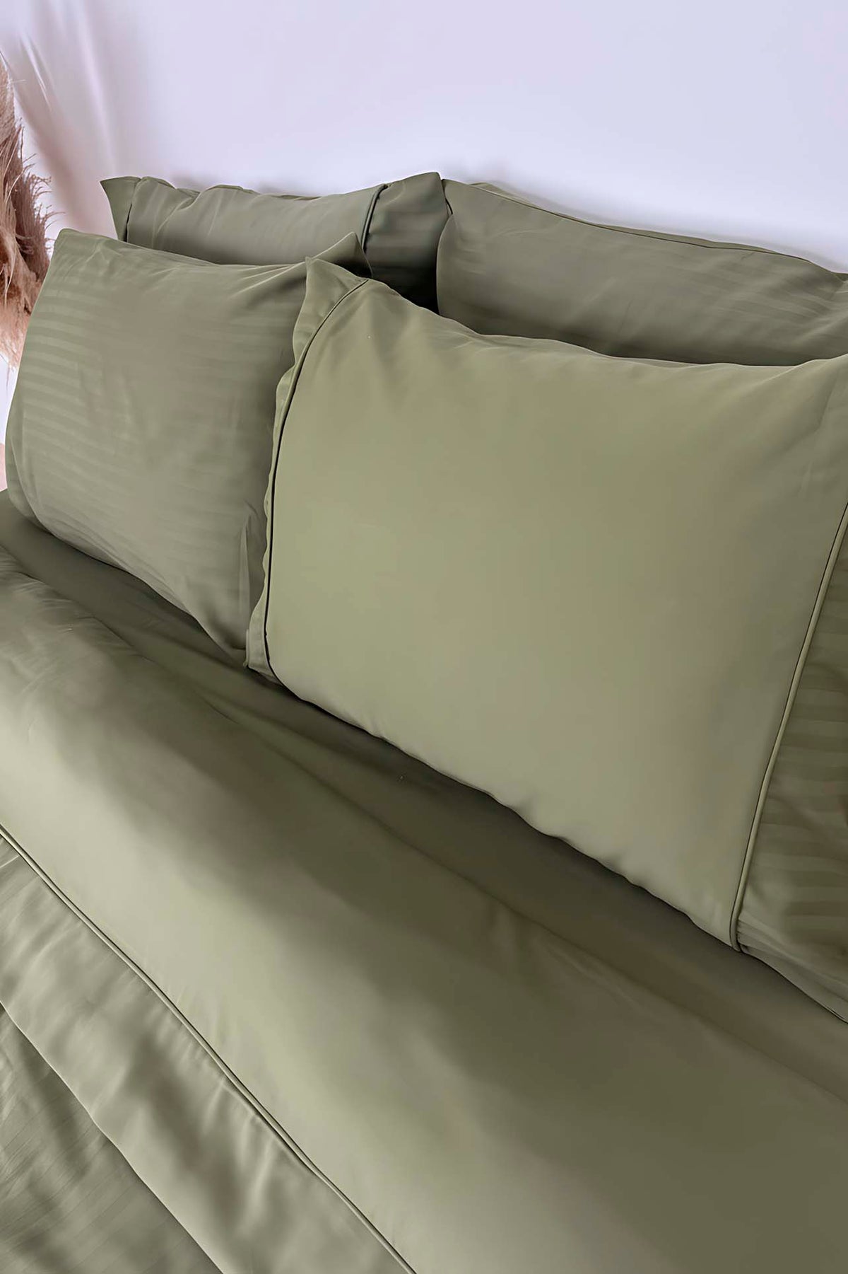 Opia Forest 100% Cotton Double Duvet Cover Set - 6-Piece Premium Trousseau Bedding Bundle - Breathable & Soft Deep Green Quilt Cover with 4 Pillowcases