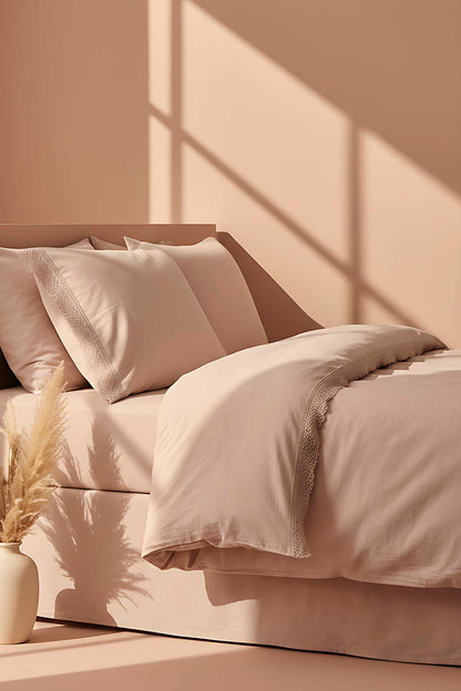 Maddox Dark Ballet Double Size 100% Cotton 6-Piece Duvet Cover Set - Elegant Trousseau Collection