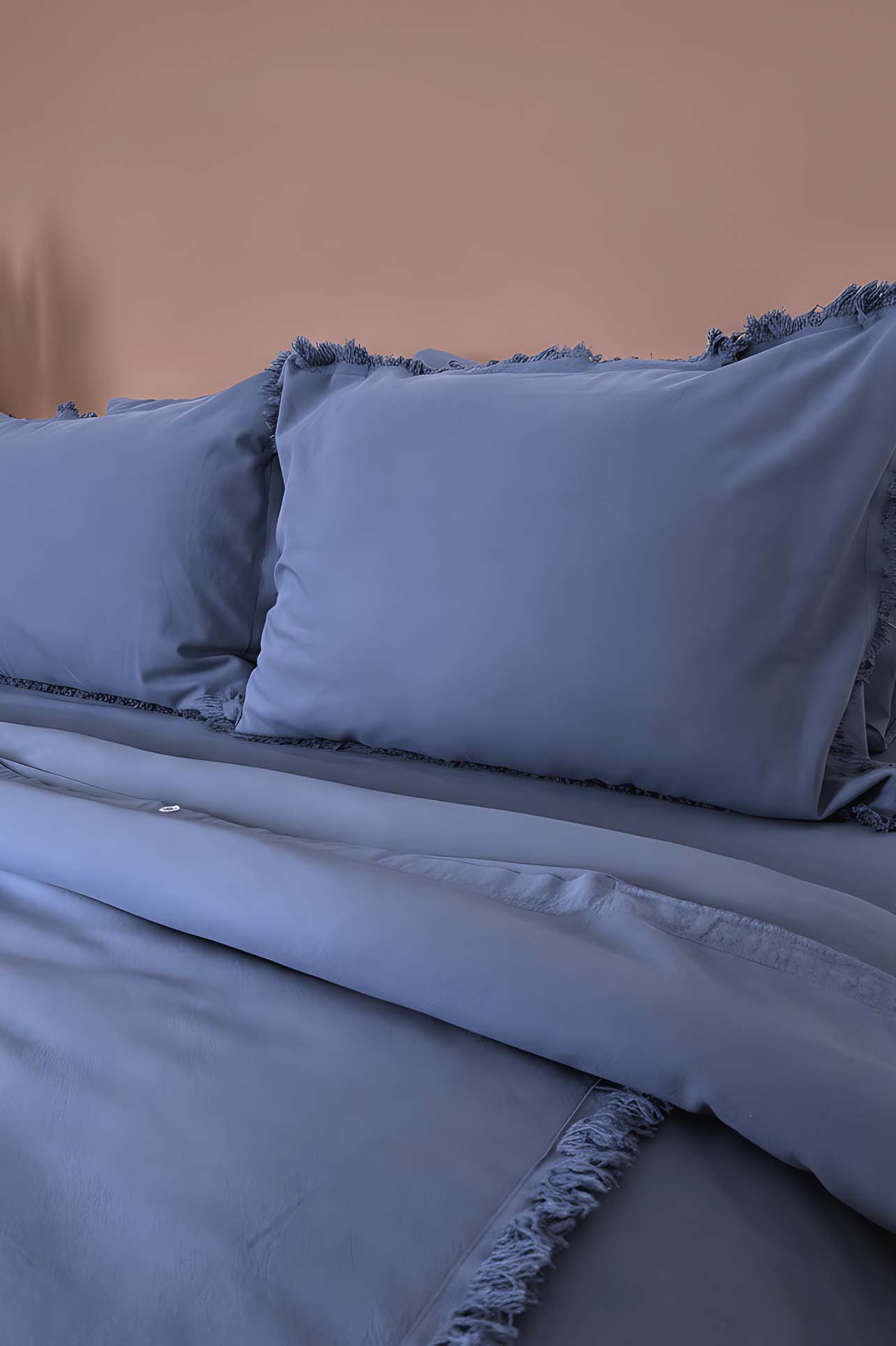 Maddox Dark Storm 100% Cotton Double Duvet Cover Set - 6-Piece Premium Trousseau Bedding Bundle - Soft & Breathable Quilt Cover with Matching Pillowcases
