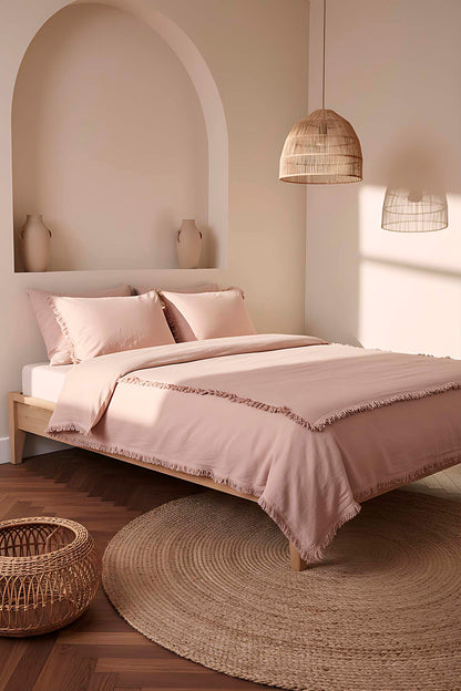 Maddox Dark Ballet Double Size 100% Cotton 6-Piece Duvet Cover Set - Elegant Trousseau Collection