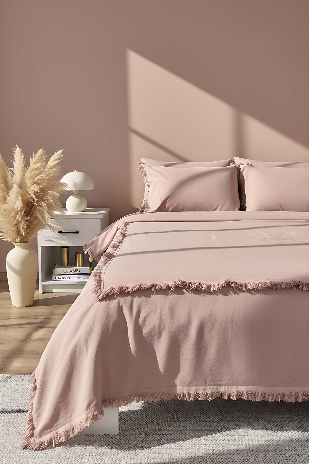 Maddox Dark Ballet Double Size 100% Cotton 6-Piece Duvet Cover Set - Elegant Trousseau Collection