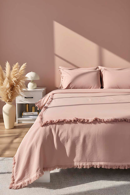 Maddox Dark Ballet Double Size 100% Cotton 6-Piece Duvet Cover Set - Elegant Trousseau Collection
