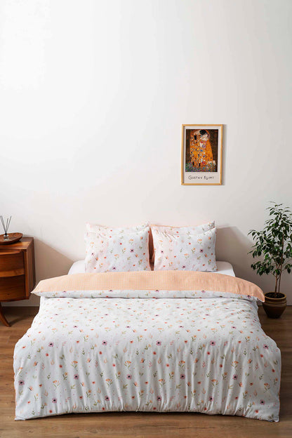 Soft Floral Double Bed Duvet Cover Set Cotton
