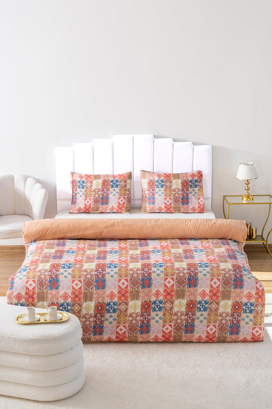 Ethra Polycotton Double Size Duvet Cover Set, Zipper, 200×215 cm, 3-Piece