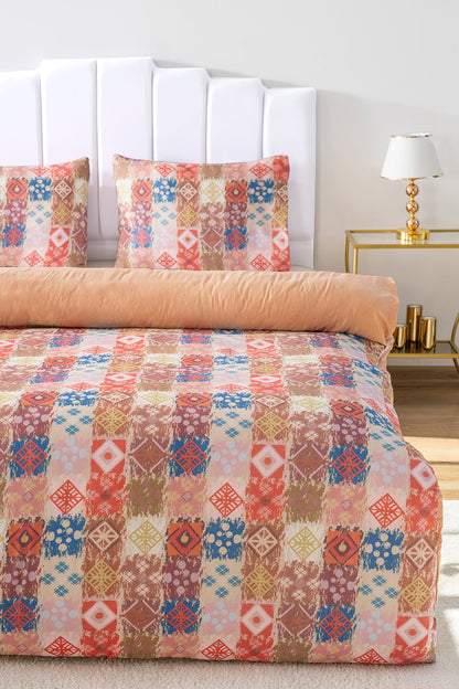 Ethra Polycotton Double Size Duvet Cover Set, Zipper, 200×215 cm, 3-Piece