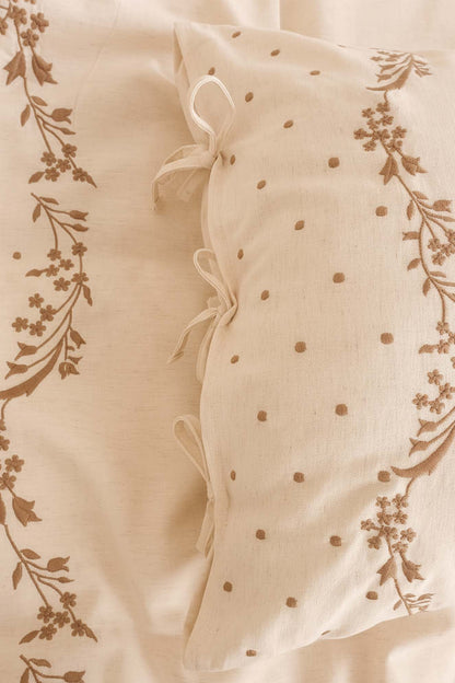 Pelias Linen Double Duvet Cover Set - 6-Piece Dowry Set