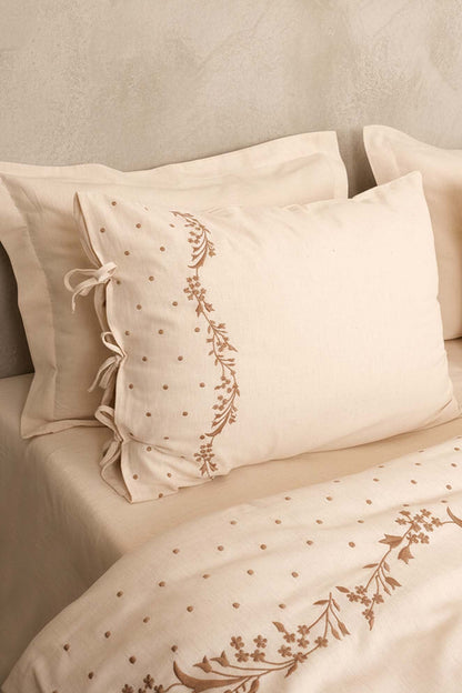 Pelias Linen Double Duvet Cover Set - 6-Piece Dowry Set