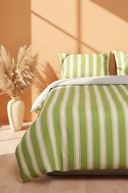 Elora Green Double Cotton Duvet Cover Set