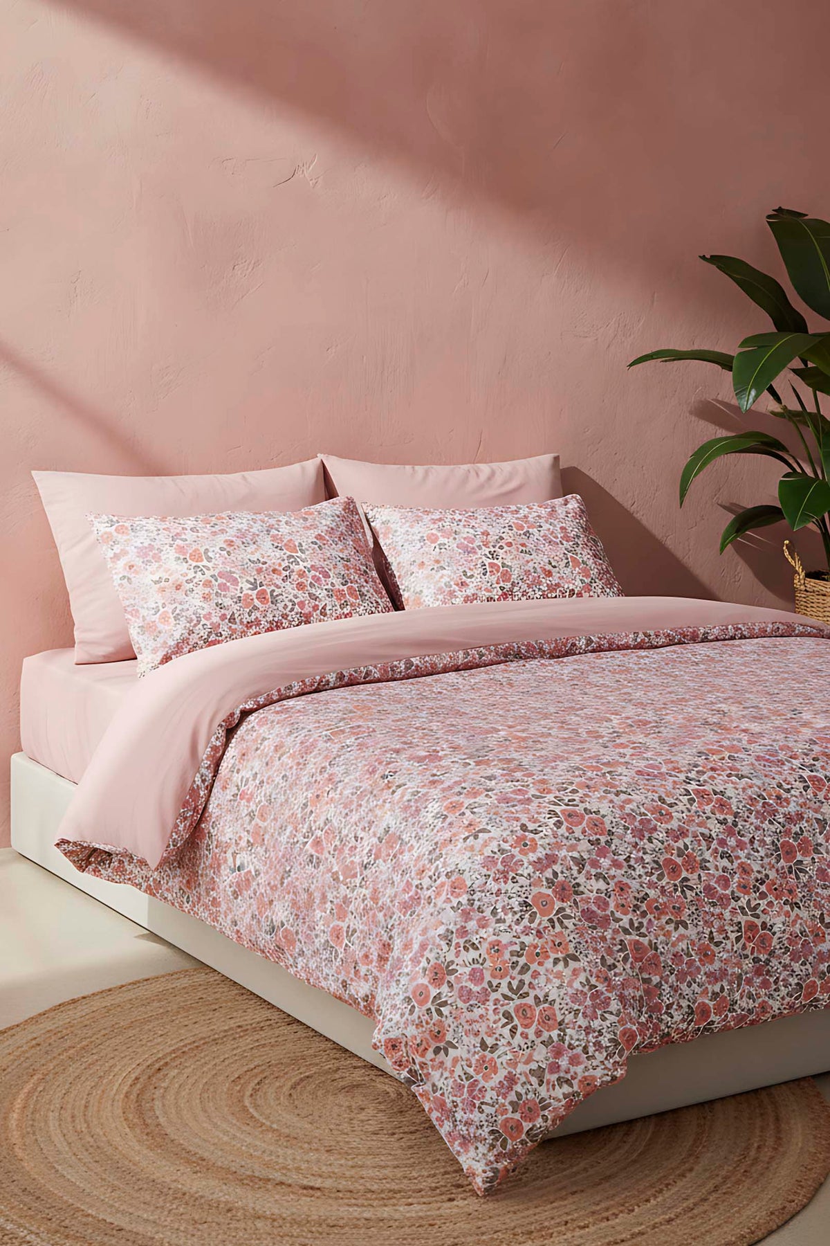 Pink Spring Double Natural Silky Duvet Cover Set