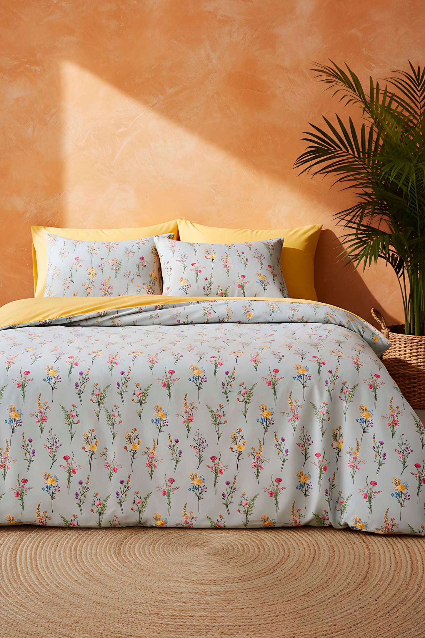 Bougainvillea Beechwood Viscose Blend Double Duvet Cover Set – Silky Soft, Antibacterial, Breathable, 3-Piece, 200x215 cm