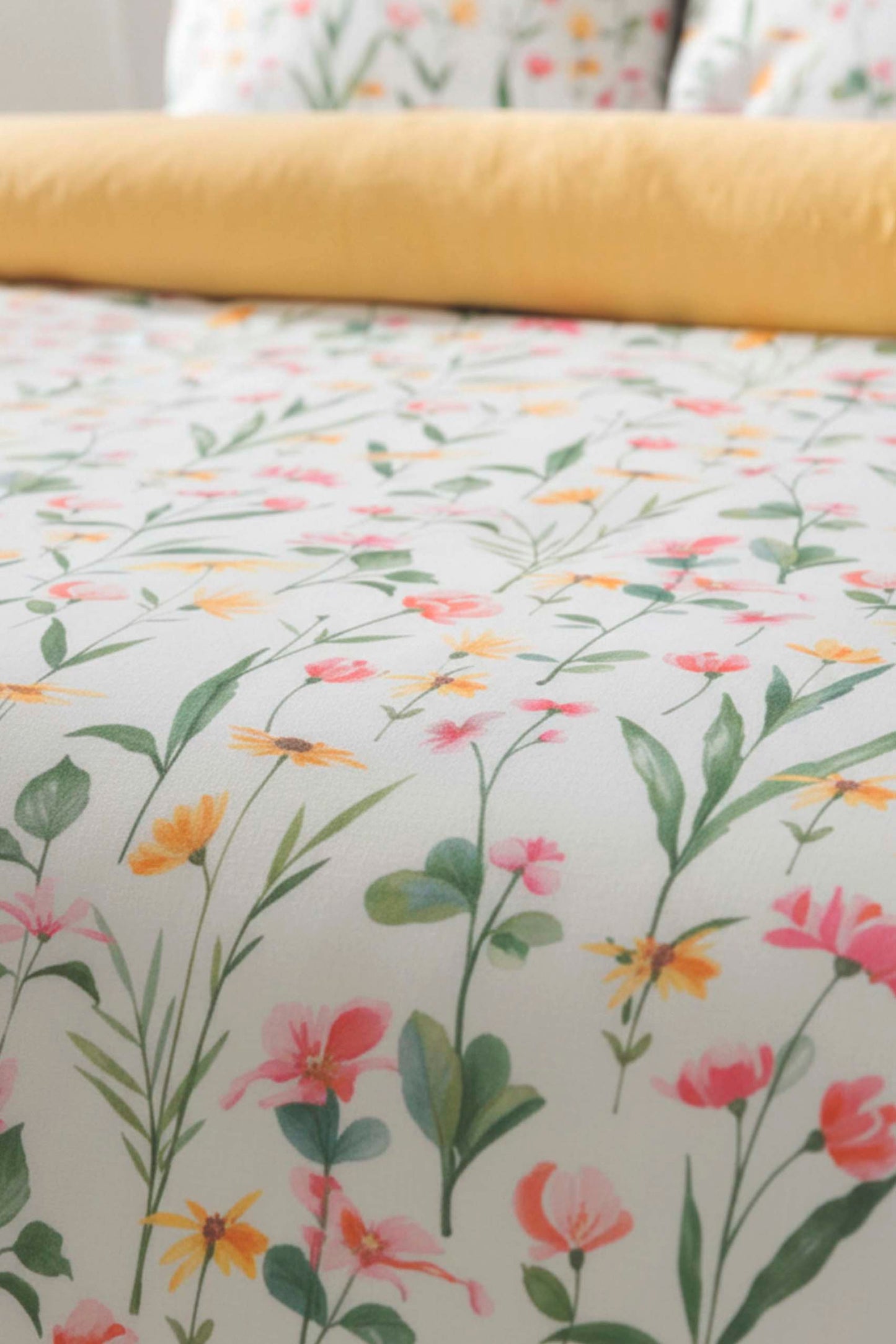 Botanical Beechwood Viscose Blend Double Duvet Cover Set – Silky Soft, Antibacterial, Breathable, 3-Piece, 200x215 cm