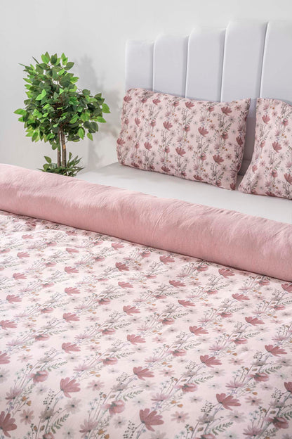 Miranda Rose Polycotton Double Size Duvet Cover Set, Zipper, 200×215 cm, 3-Piece